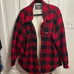 Natural Reflections Red and Black Plaid Jacket
